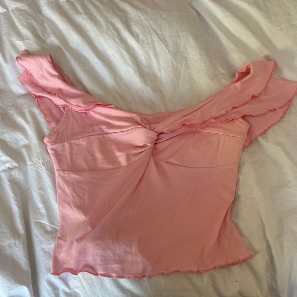 Pink Off-Shoulder Women's Top
